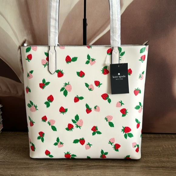 Kate Spade Strawberry Leather Tote NWT - Picture 2 of 9